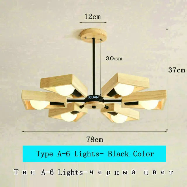lustre scandinave minimaliste rotation 360 degrés luminaires suspendus bois créatifs