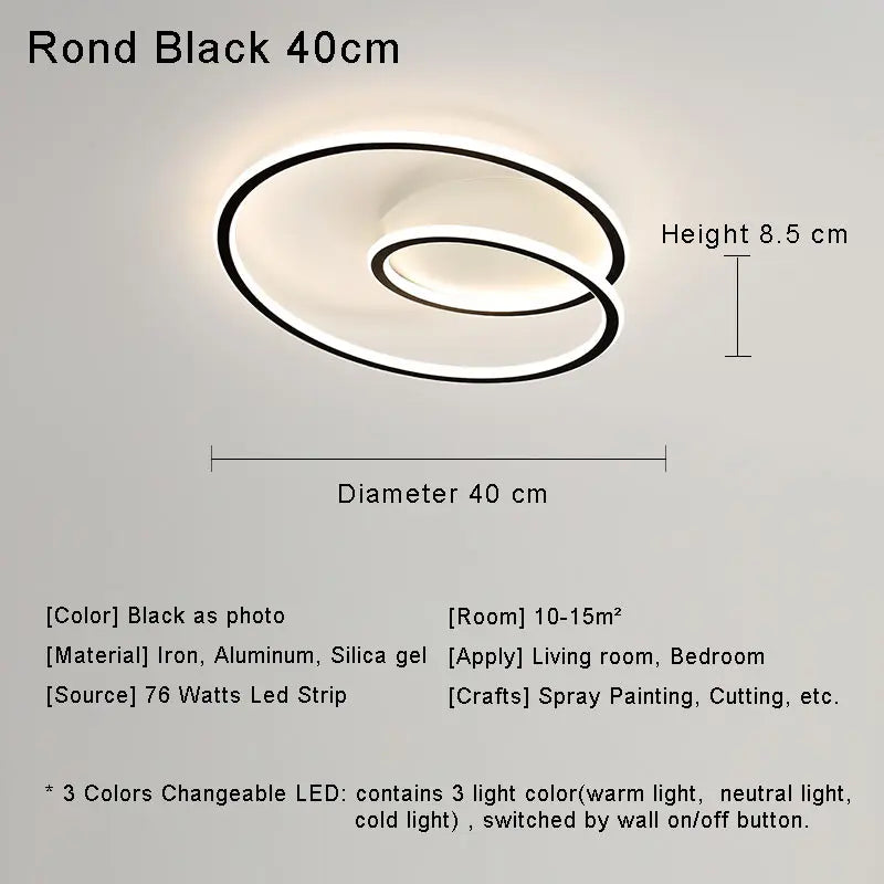 plafonnier led moderne pour éclairage intérieur décoratif