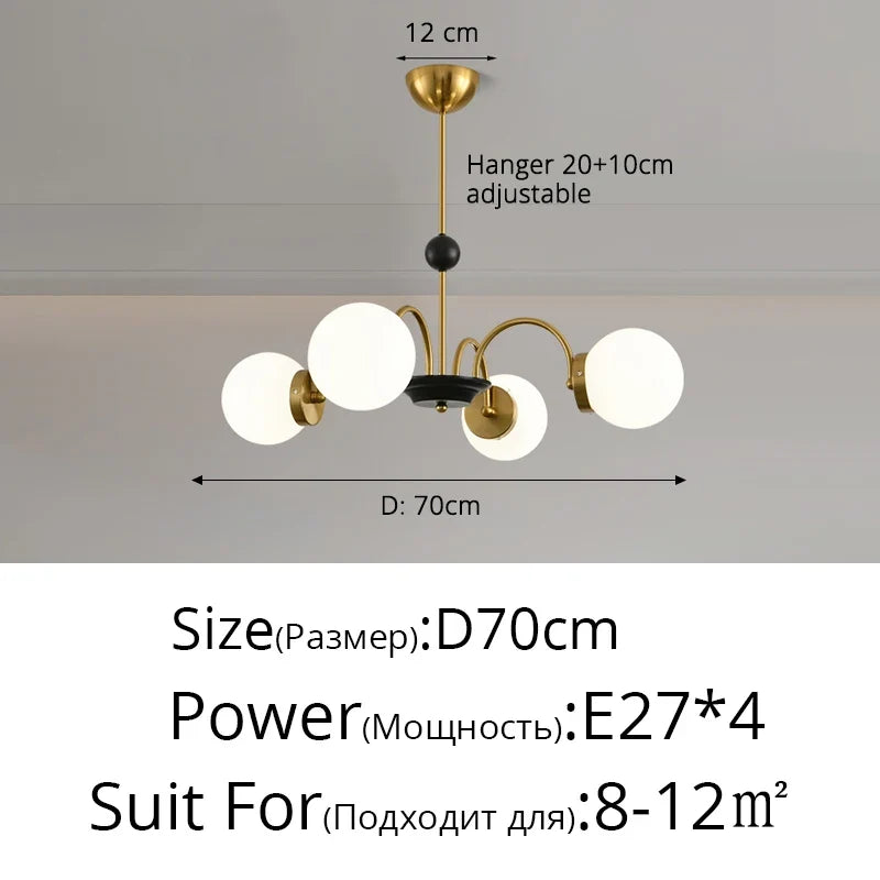 lustre moderne bauhaus magic bean style français crème luxe