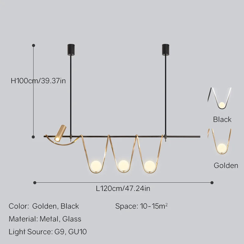 lustre moderne à led design nordique en verre lumineux