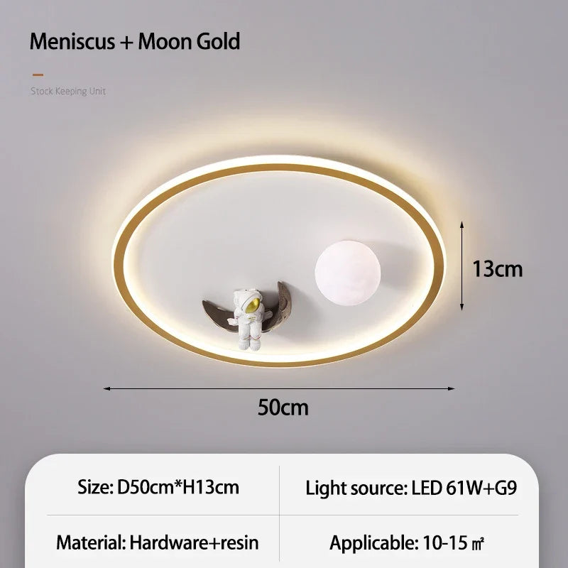SANDYHA moderne espace planète plafonnier lampe de dessin animé chambre d'enfants Lampa Sufitowa Techo Plafonnier lampara Colgantes Para