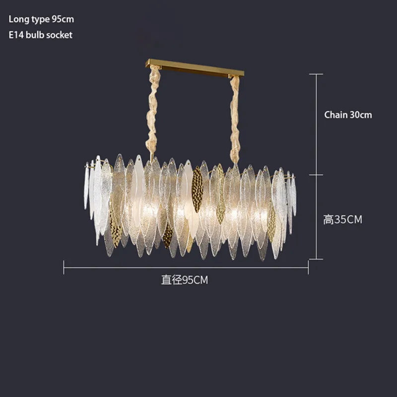 lustre en verre nordique pour décoration intérieure élégante