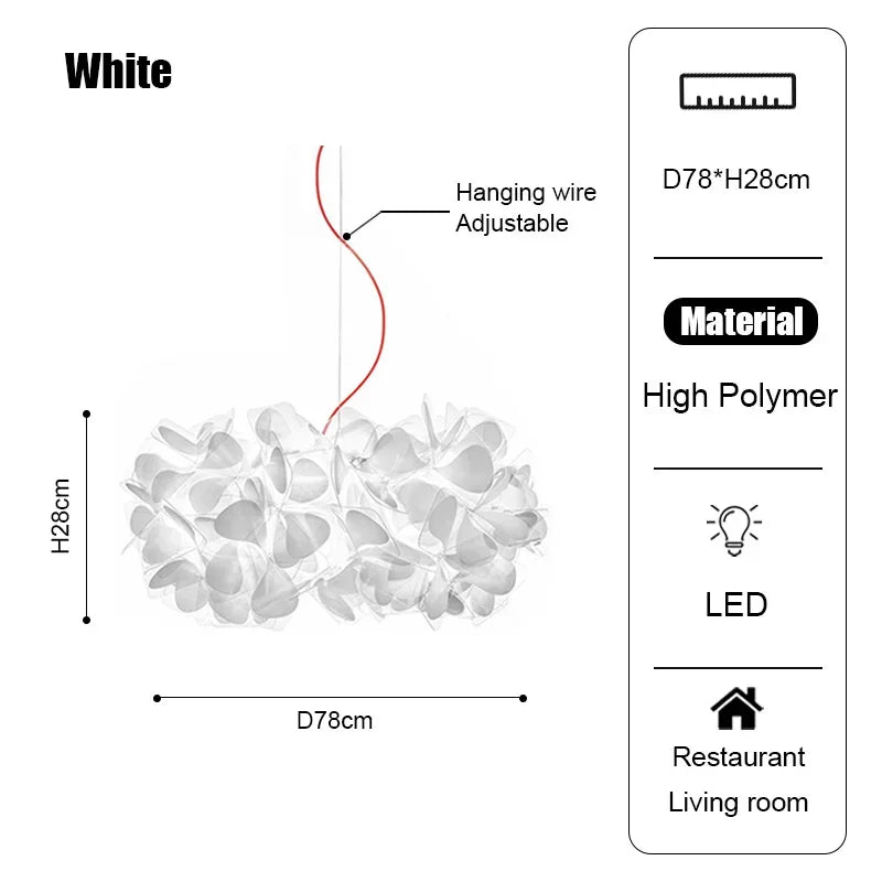 Italy Petal Lustre Led Chandelier Ceiling Pendant Lamps Suspension Hanging Light Fixture Indoor