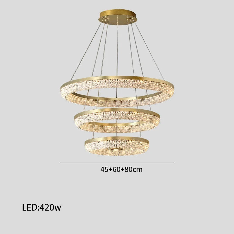lustre de luxe led rond design moderne 	 pour intérieur