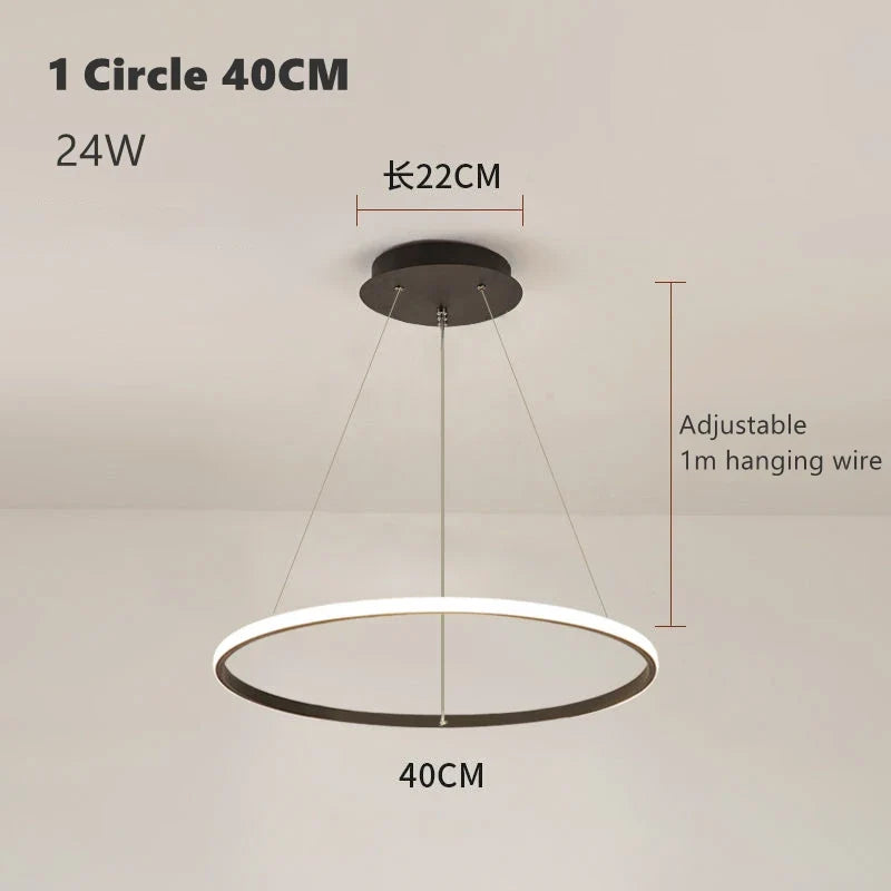lustre moderne design cercle suspendu pour intérieur élégant
