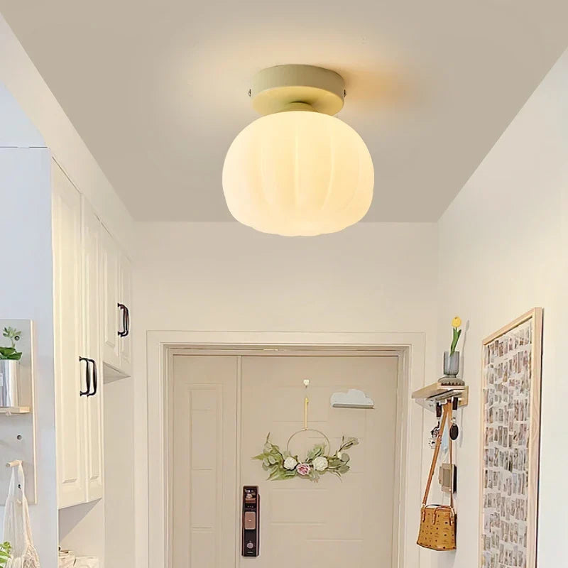 plafonnier led design nordique moderne en forme de fleur de citrouille