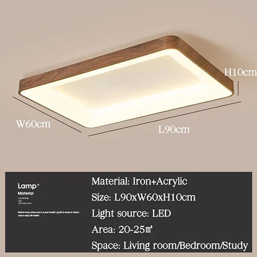 plafonniers led imitation bois éclairage rond rectangle carré
