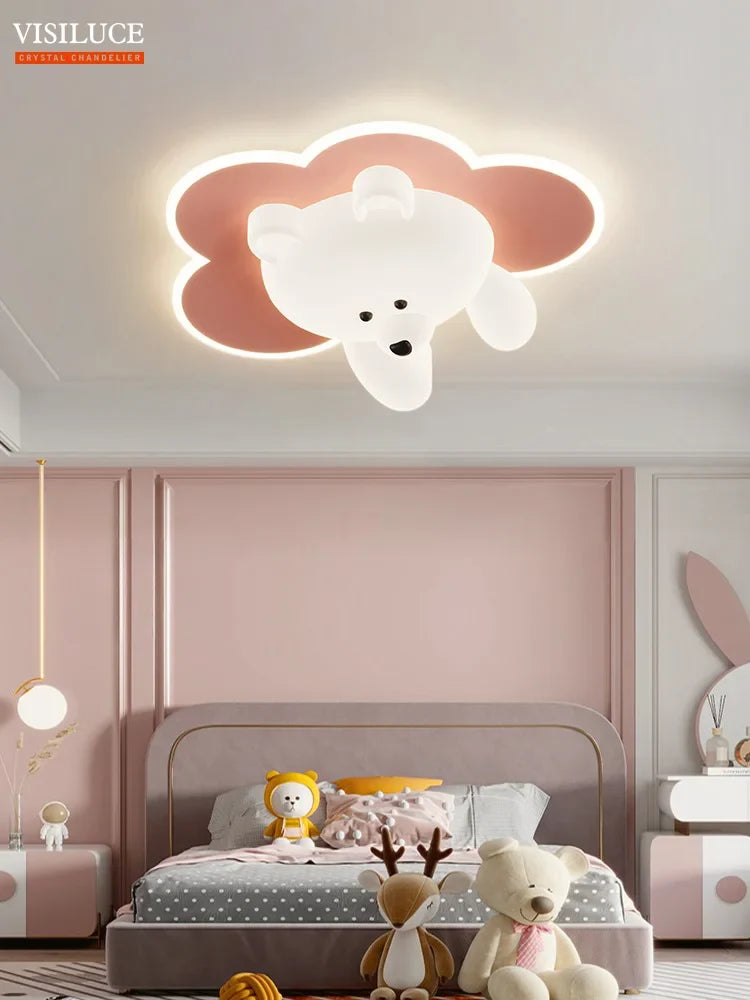 plafonnier led ours mignon pour chambre enfant