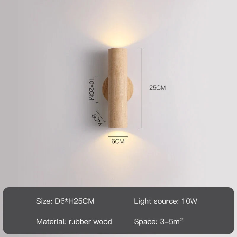 applique murale led moderne en bois pour décoration intérieure et extérieure