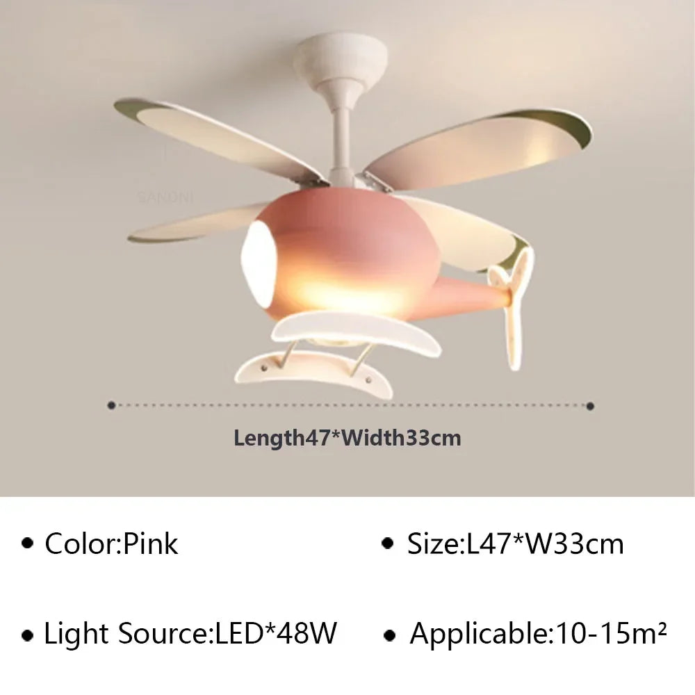 plafonnier hélicoptère ventilateur led pour chambre enfant