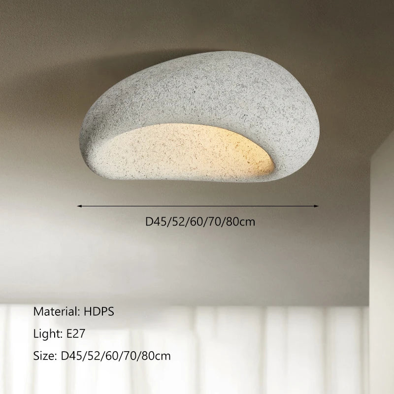 Nordic minimalist Wabi Sabi E27 Led Ceiling Light Modern Japanese Cream style bedroom ceiling light gloss decorative luminaire