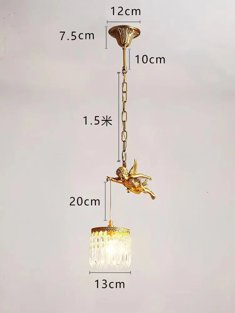 lustre en cristal à led avec ailes d'ange décoration européenne luxueuse