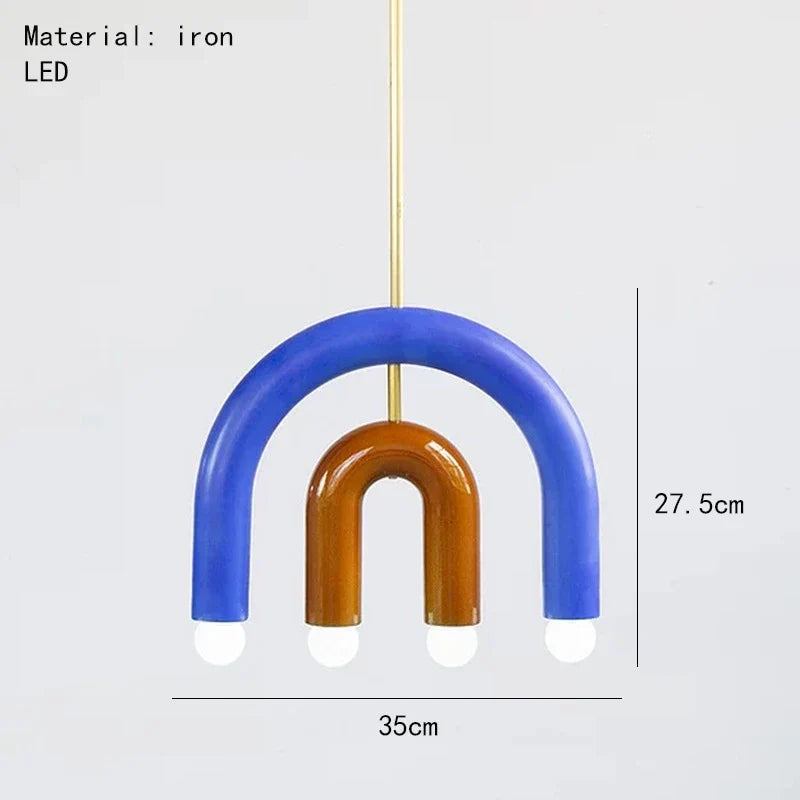 Magnifique lampe suspendue arc-en-ciel E14