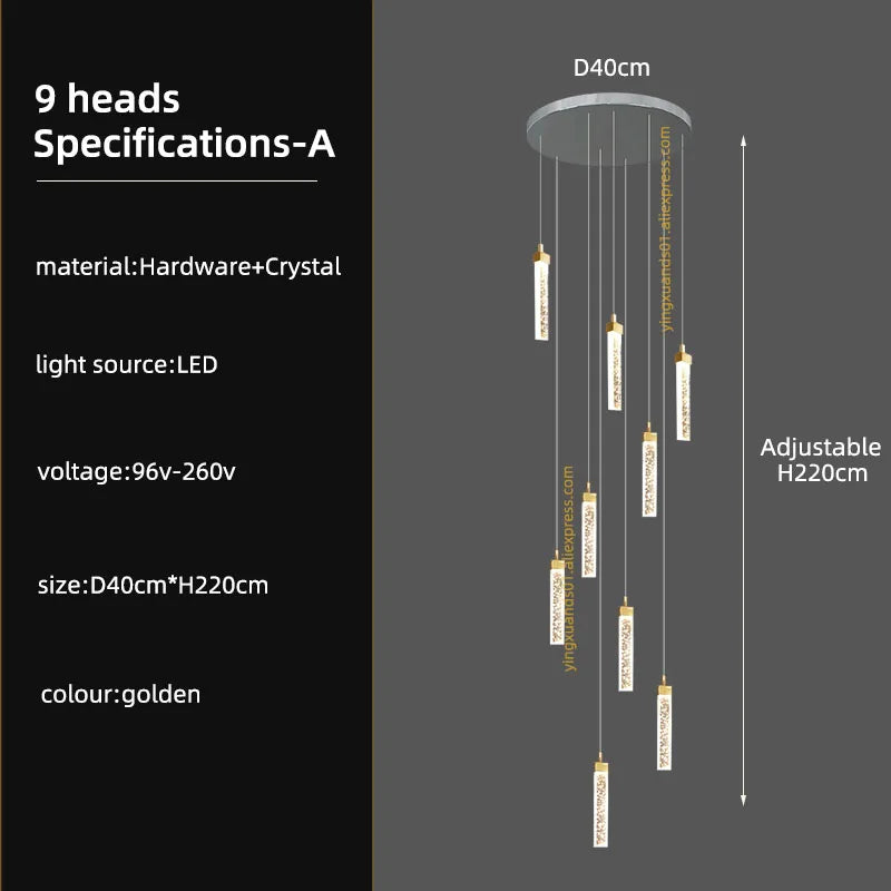 lustre en cristal à led design moderne pour intérieur élégant