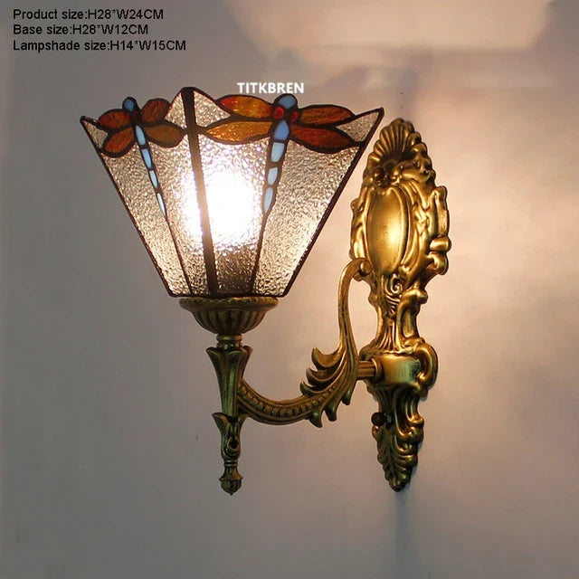 applique murale baroque en verre teinté à fleurs turques