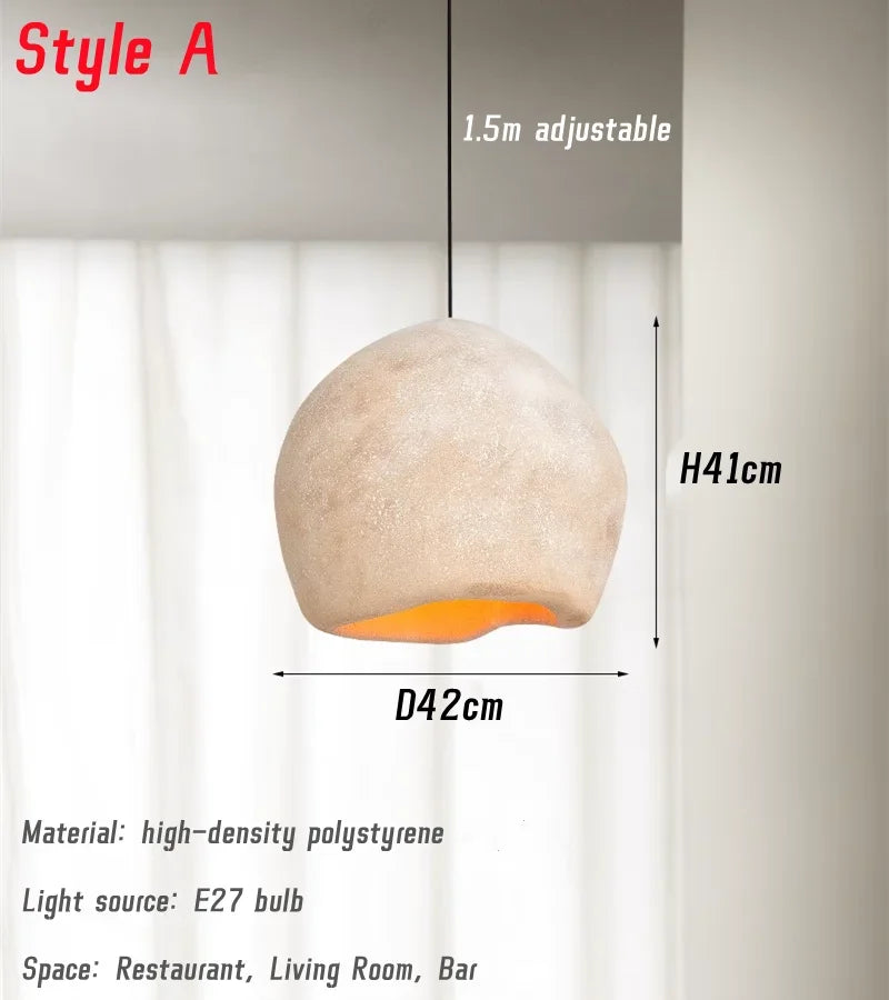 lustre à led moderne wabi sabi pour décoration intérieure et ambiance chaleureuse