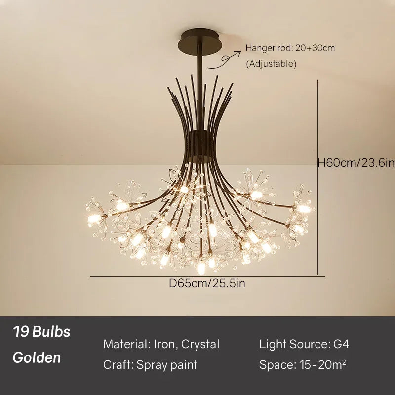 Dandelion Chandelier Nordic Pendant Lamp Ceiling Suspension Hanging Light for Living Ding Room
