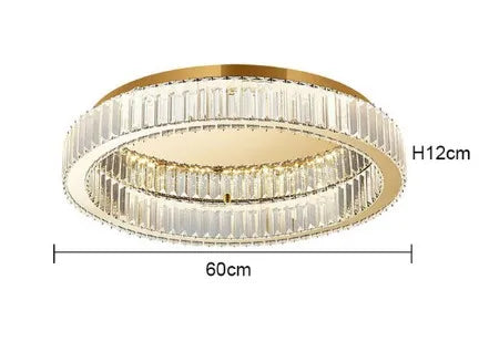 plafonnier circulaire en cristal moderne pour décoration intérieure
