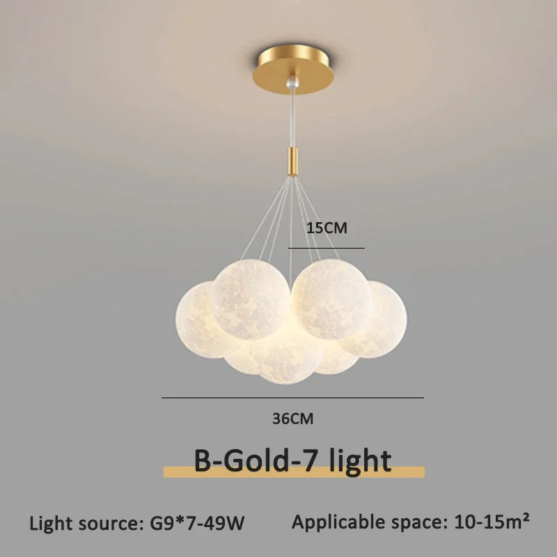 lustre moderne led boule à bulles suspension luminaire décor