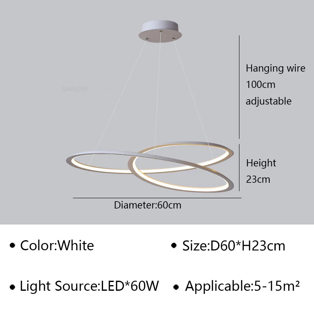 Lustre LED suspendu au design moderne