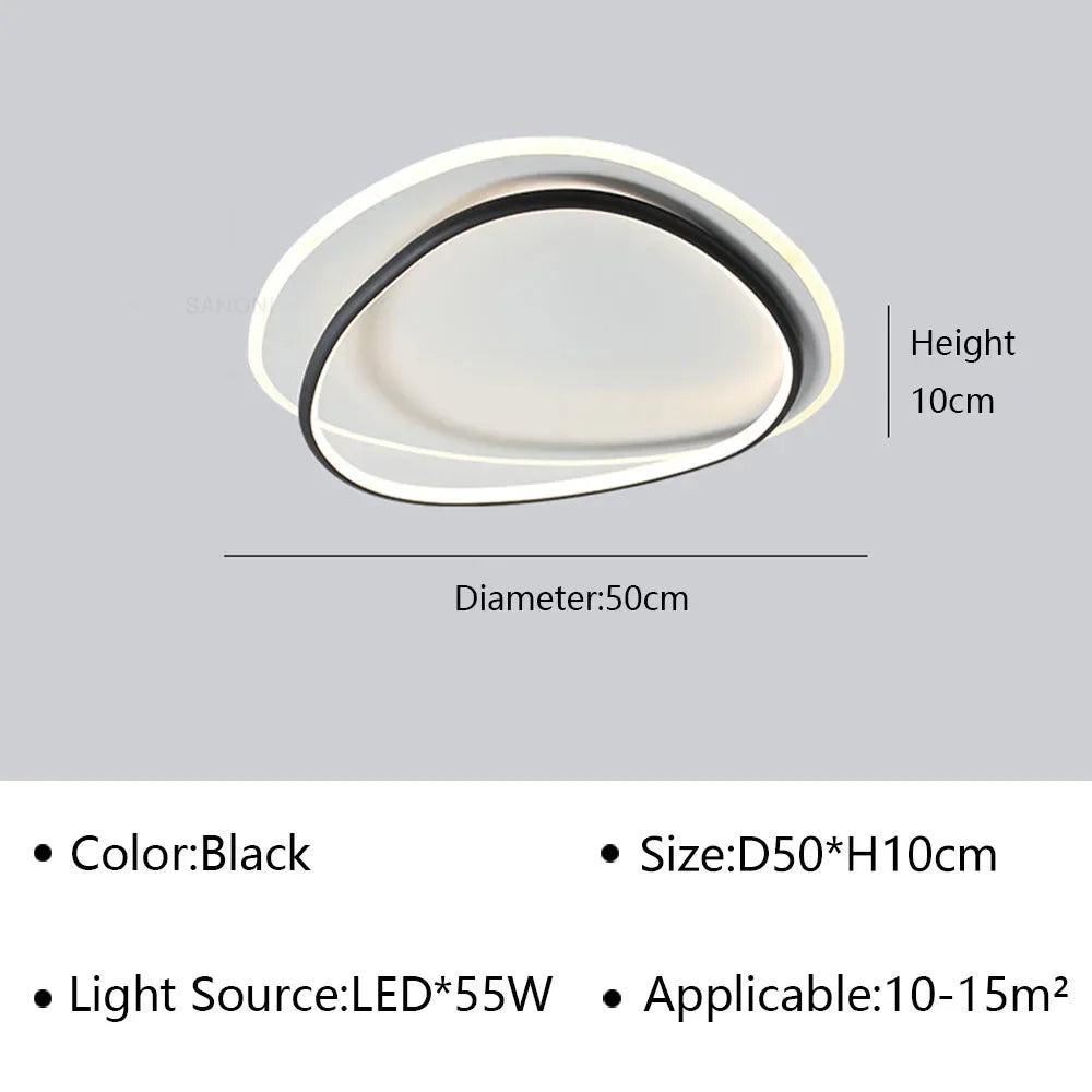plafonnier moderne à leds pour décoration intérieure élégante