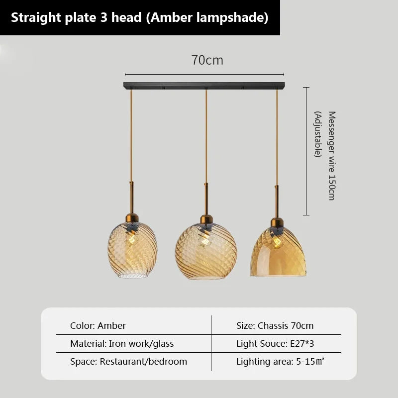 suspension en verre moderne pour éclairage décoratif intérieur