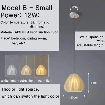 lustre moderne simple impression 3d créative à trois extrémités