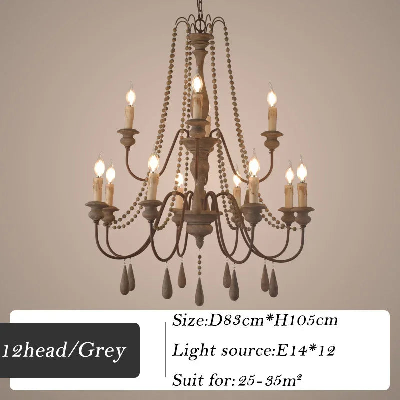 lustre en bois rétro pour décoration intérieure élégante