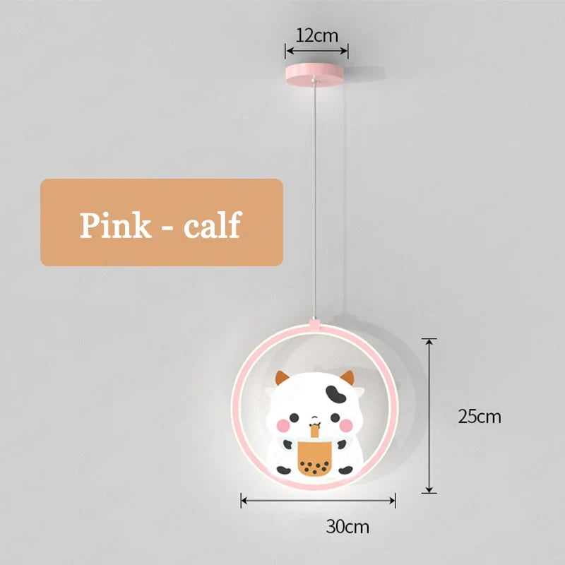 suspension mignonne vache ours rose pour chambre enfant