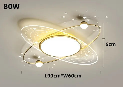 lustre moderne en fer avec éclairage led design étoile