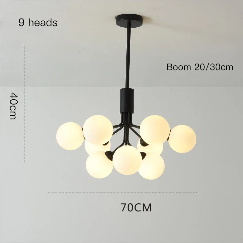 lustre boule de verre design pour intérieur moderne