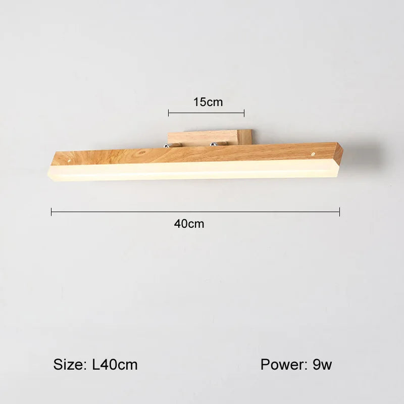 applique murale led en bois massif style nordique pour lecture