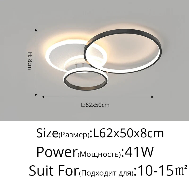 lustre led moderne minimaliste à intensité variable pour éclairage intérieur