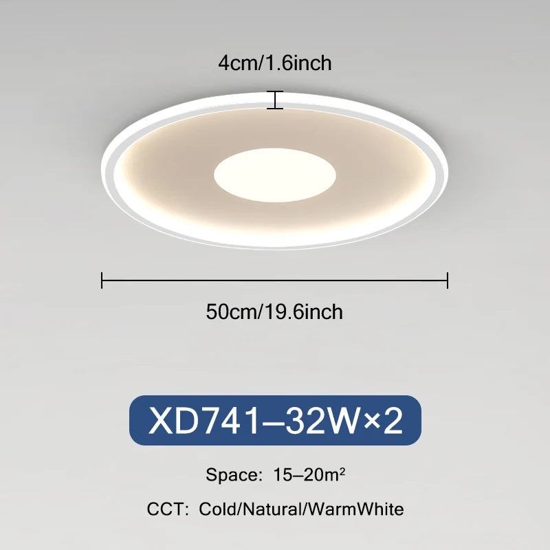 plafonnier led ultra mince moderne rond montage en surface