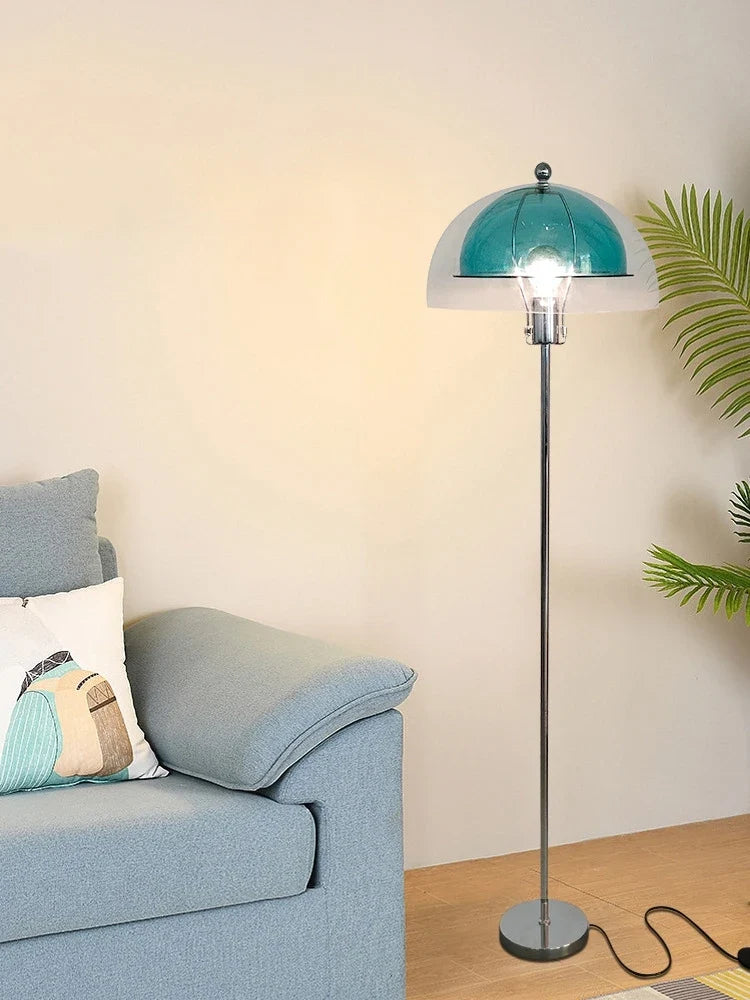 lampadaire led rétro en acrylique avec abat-jour coloré nordique