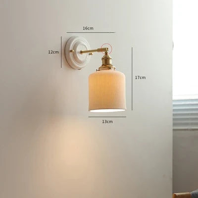 Applique LED nordique japonaise cuivre blanc