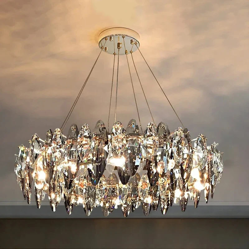lustre moderne en cristal pour décoration intérieure élégante 2024