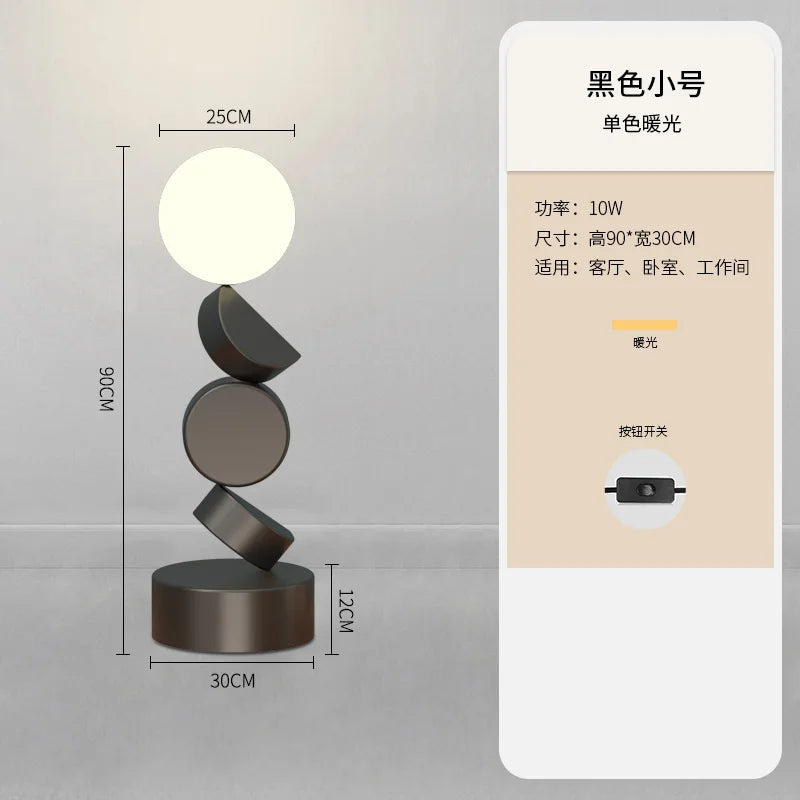 lampadaire design rond en verre pour décoration moderne