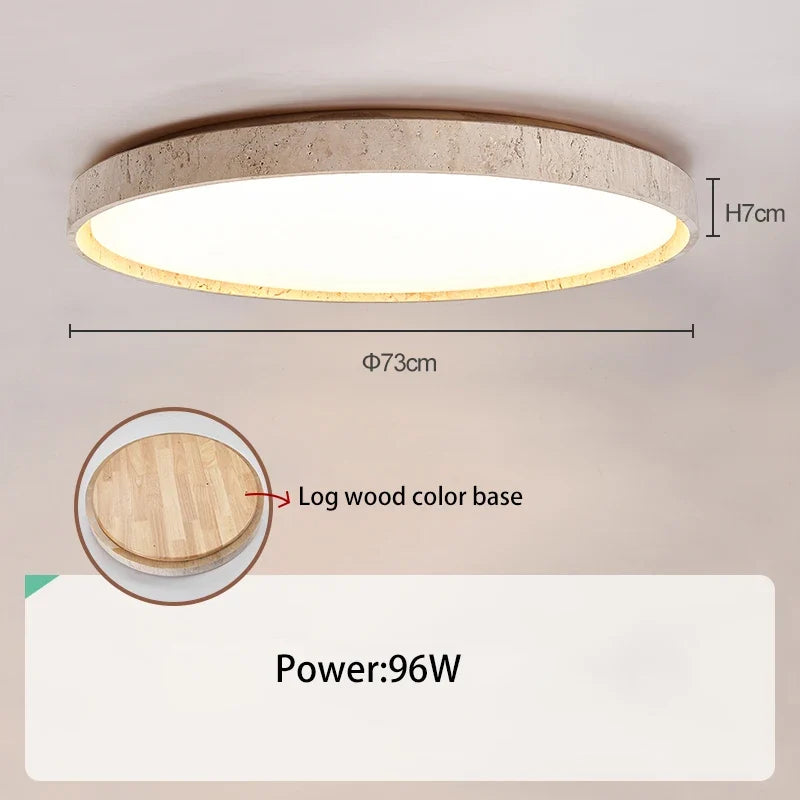 Led plafonnier pierre Downlight monté en Surface rétro luminaires noyer bûche bois couleur chambre salon grande lumière