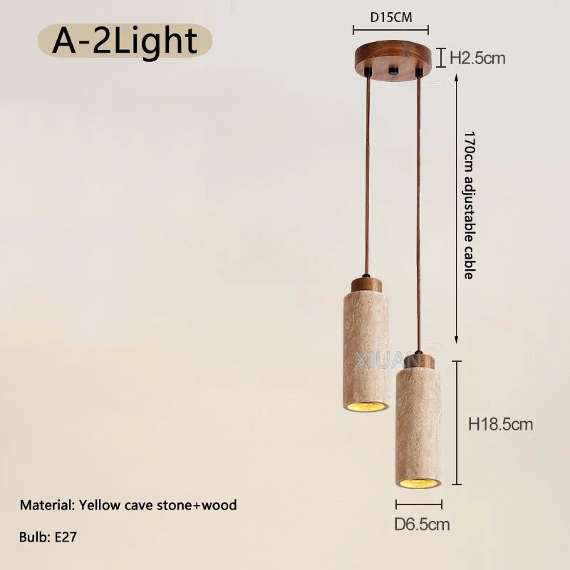 lustre led en pierre de grotte style wabi-sabi
