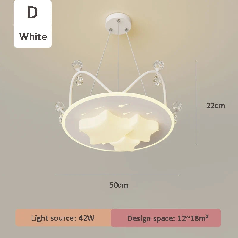 lustre nuage cristal romantique pour chambre d'enfant décoratif