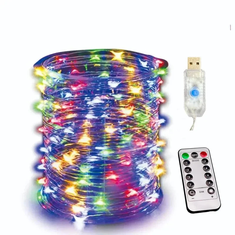 guirlande lumineuse led étanche avec télécommande pour fêtes et décorations