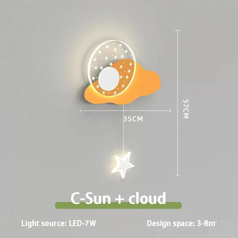 applique murale nuage et lune pour chambre d'enfant