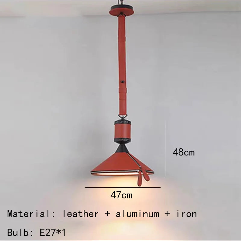 suspension LED en cuir artificiel luminaire décoratif