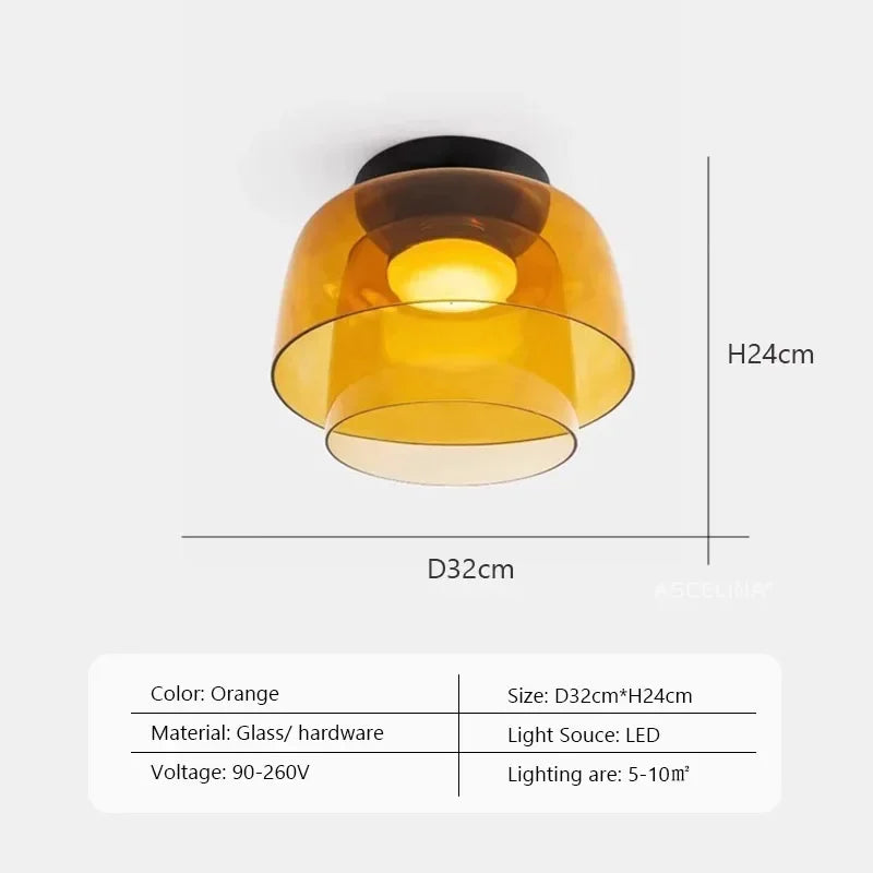 plafonnier led design nordique simple bol en verre luminaire décoratif d'intérieur