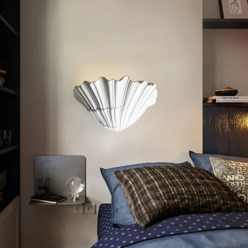 applique murale en coquille de gypse led moderne et créative