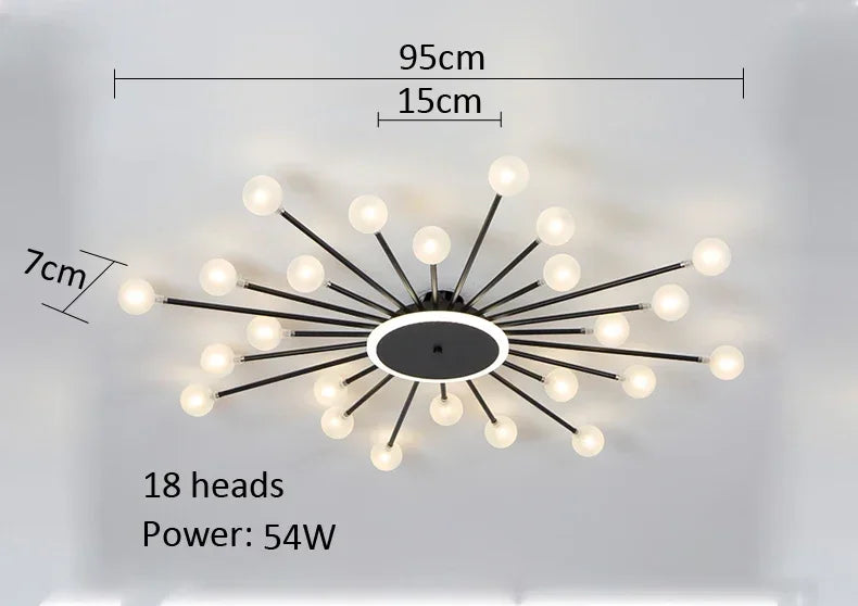 lustre moderne en verre avec éclairage led créatif intérieur
