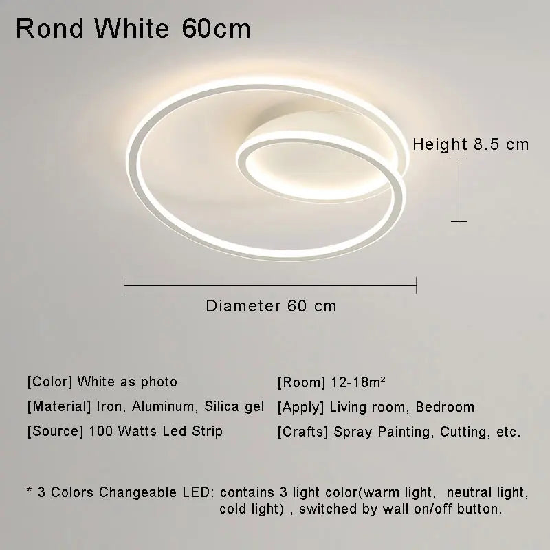 plafonnier led moderne pour éclairage intérieur décoratif