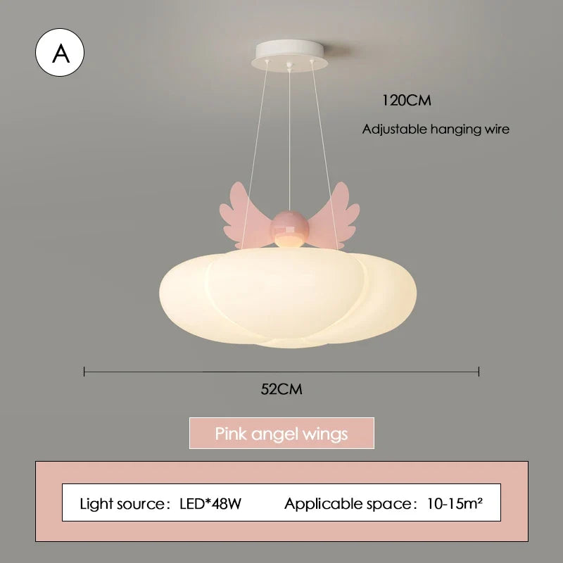 lustre mignon nuage ailes d'ange pour chambre de bébé
