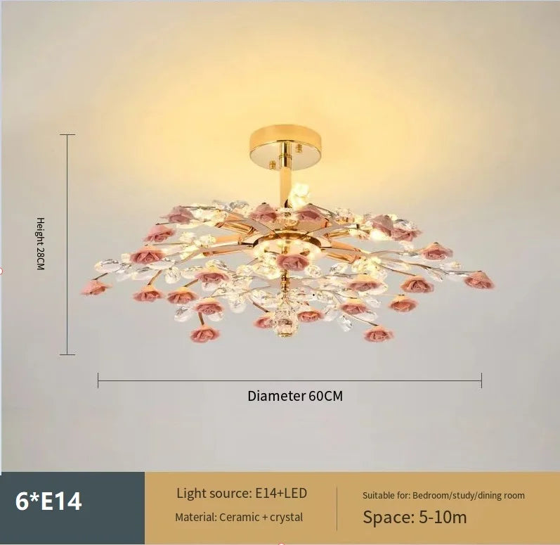 plafonnier moderne en céramique cristal pour intérieur élégant